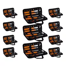 11 Kit Churrasco Fixxar Advantage 10 Peças Com Maleta Nylon.