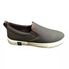 Sapatenis Masculino Black Horse Farm Em Couro Slip On 10311