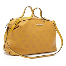 Bolsa Nicole Lee Monograma Corte Laser Ss22 Color Mustard