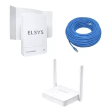  Elsys Modem Roteador 2g 3g 4g Fit Eprl18 Internet Rural Kit Completo Branco