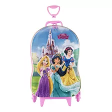 Mochila Rodinha Tripla 3d Disney Princesas Castelo Diplomata