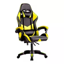Cadeira Escritório Gamer Cor Amarela Couro Sintético Youtube Cor Amarelo