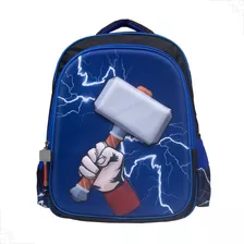 Mochila Escolar Infantil Avengers Thor 3d Menino De Costas 