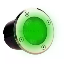 Spot Led Balizador Chão Piso 5w Embutir Verde Jardim Cor Da Cúpula Inox Cor Da Estrutura Preto