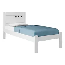 Cama Solteiro Paola Ii Branco Com Colchão