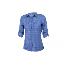 Camisa Xadrez Feminina Ml 17553 - Solo - Azul Astral - Pp