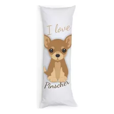 Fronha Travesseiro Corpo Xuxão 1,35x48cm Estampada Pet Pinscher Caramelo