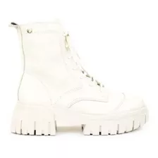 Coturno Feminino Off White Couro Giulia Domna Novo