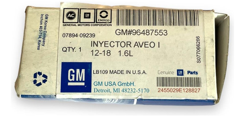 Inyector Chevrolet Aveo 2012 2018 Original 1.6l G3 96487553 Foto 2