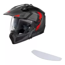 Capacete Moto Nolan N70-2x Decurio Cinza/vermelho Fosco