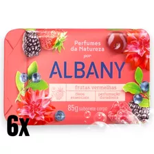 Kit 6 Sabonetes Em Barra Albany Frutas Vermelhas 85g