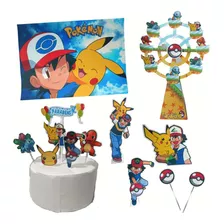 Kit display totem de chao e mesa pokemon e nome 14 pecas