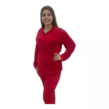 Pijama De Plush Feminino Saída De Banho Dormir Vermelho