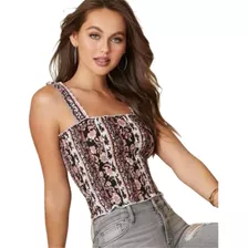 Guess Blusa Dama Estilo Junee Smocked Crop Tank Q0y00r9470