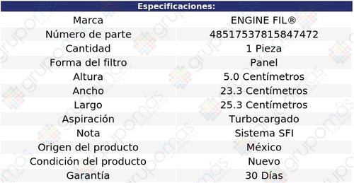 Filtro De Aire Engine Fil Nissan 300zx V6 3.0l 1984 A 1989 Foto 2