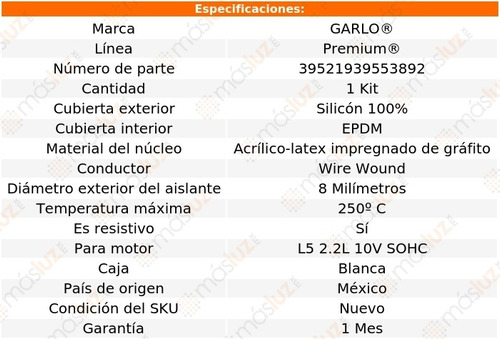 Jgo Cables Bujias 200 L5 2.2l 10v Sohc 89-90 Garlo Premium Foto 2