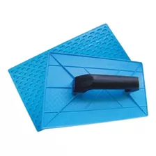 Desempenadeira Plástica Azul Corrugada 18x30 Massa Reboco 