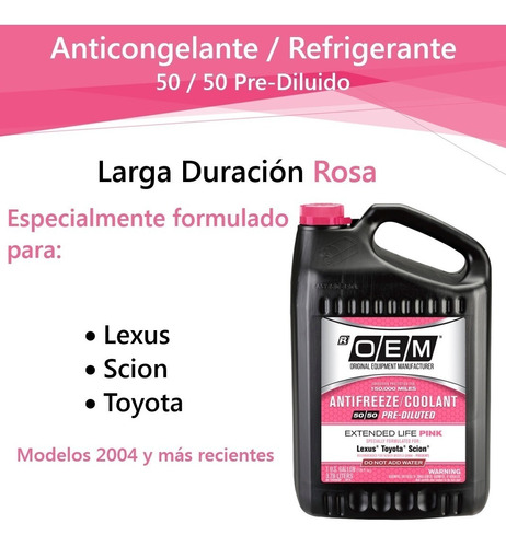 Caja Anticongelante Rosa Equipo Original Ideal Para Modelos Del 2004 Al Presente De Lexus, Scion, Toyota Foto 2