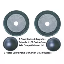 2 Cono Bocina 8 PuLG Entrada 1 1/2 Carton Susp Tela Jbl + 2 