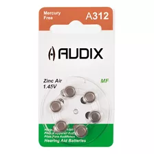 Pilha/bateria A312 Para Aparelho Auditivo C/6un. Audix