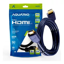 Cabo Hdmi 3 Metros 2.0 4k Video Game Projetor Tv Lcd Aquário