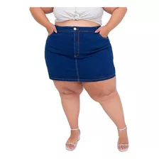 Shorts Saia Jeans Feminino Plus Size Amandia Com Elastano