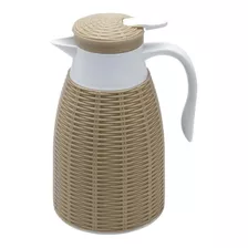 Garrafa Termica 1l Com Rattan De Plastico Marrom Tress Lyor