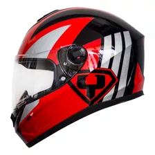 Casco Para Moto Yohe Y966-17#b -negro Rojo