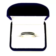 Anillo Alianzas Plata 925 Doble Esmaltado Compromiso Boda