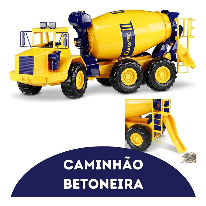 Caminhão De Brinquedo Betoneira Gigante Articulada Concreto no Shoptime