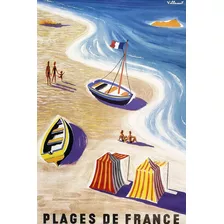 Praia Barco Vela Ferias França Paris Turismo Poster 76 X 50