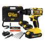Parafusadeira Furadeira De Impacto The Black Tools Profissional Tb-21px 2 Baterias Com Maleta 60hz Amarelo 127/220v