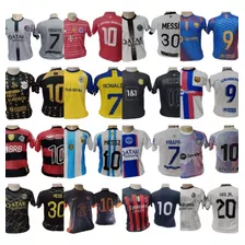 Kit 5 Camisas De Futebol Europeu 2023 Escudo Bordado