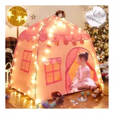 Carpa Casa Princesa Niñas, Tienda Campaña Con Luces+corona