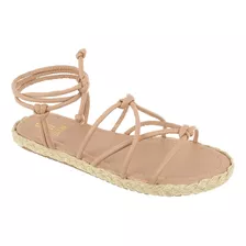 Sandália Rasteira Feminina De Amarrar Flatform Confort 57.02