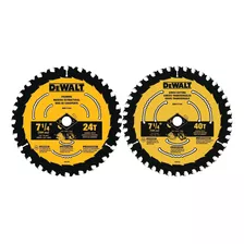 ( Pack 2 Unidad ) Disco Sierra Madera 7-1/4 24d Y 40d Dewalt