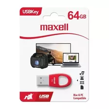 Pendrive Maxell 64gb 3.0 Rojo Usbkey Llavero