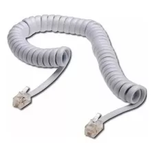 Cable Rulo Espiral P/ Telefono 0,50 A 2 Metros Rj9 Blanco