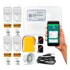 Kit Alarme Residencial Wifi Completo 4 Sensores Pet Sem Fio