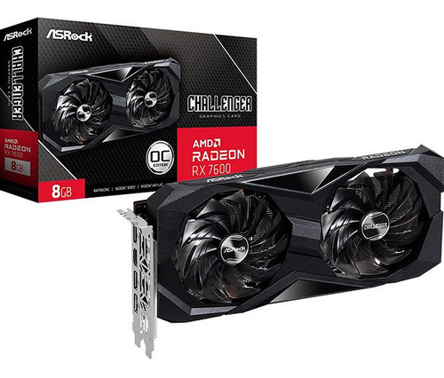 Imagem do produto Placa de Vídeo AsRock Radeon RX 7600 Challenger OC, 8GB, GDDR6, 128-bit, 90-GA41ZZ-00UANF em Mercado Livre