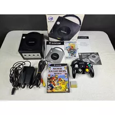 Console Nintendo Gamecube Preto Americano Completo Funcionando. Faço 1050 - Leia Tudo. Com Super Smash Bros Melee Game Cube Black