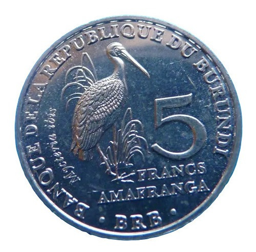 Moneda De Burundi 5 Francs 2014 Mycteria Ibis