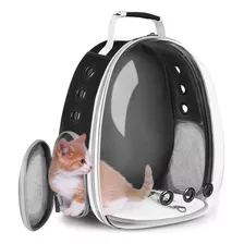 Mochila Pet Acrílico Para Cachorro Gato Visão Panorâmica Cor Preto