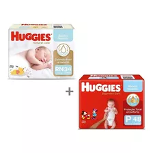 Kit Fralda Huggies Supreme Care Rn + P - 82 Fraldas