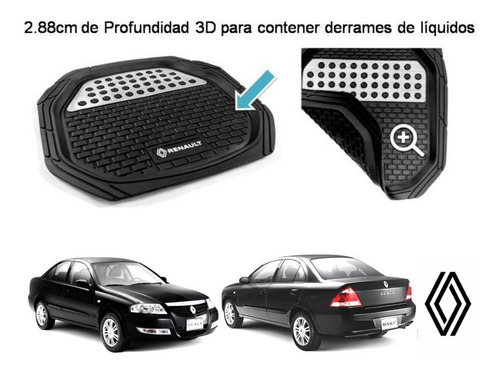 Tapetes 4pz Charola 3d Logo Renault Scala 2011 2012 2013 Foto 4