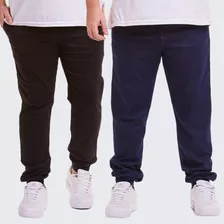 Kit 2 Calça Jeans Sarja Jogger Masculina Plus Size G1 G2 G3