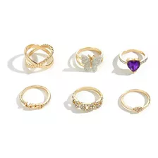 Set Anillos Diamantes 6pz