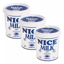 Kit 3 Base Preparo Creme Vegetal Rende 6l Nice Milk 450g