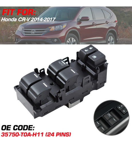 Control Maestro Vidrios Para Honda Cr-v 2014-2017 Foto 2