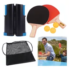 Juego De Ping Pong Mesa Portátil Con Red Retractil 2 Raqueta